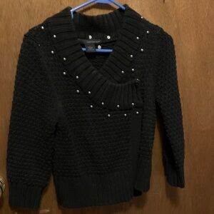 Calvin Klein Black Sweater with metal Details
